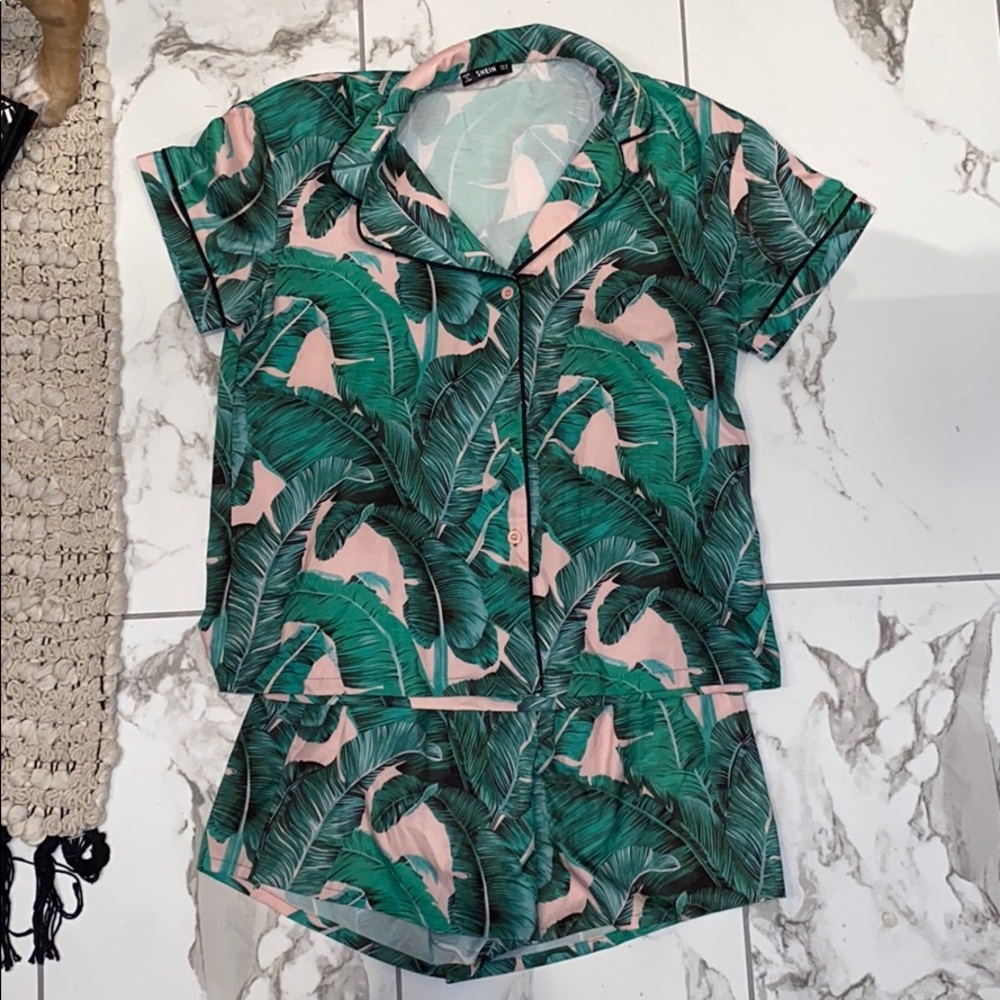 Shein Palm Leaf PJ set- Medium